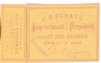 Andrew Johnson Impeachment Ticket