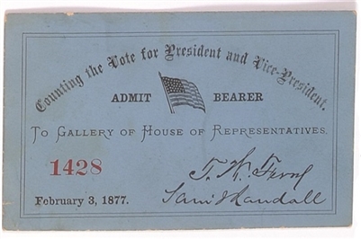 Hayes-Tilden Vote Counting Ticket