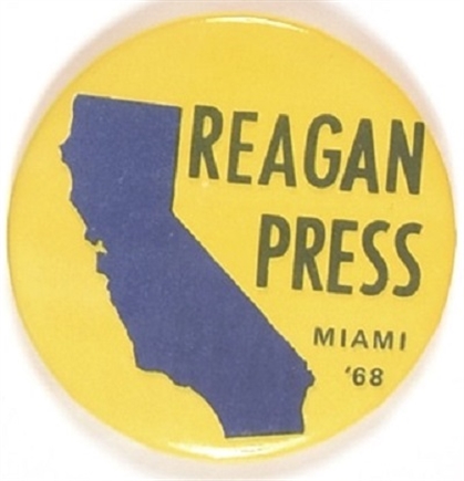 Reagan Press Miami 68 Convention Pin