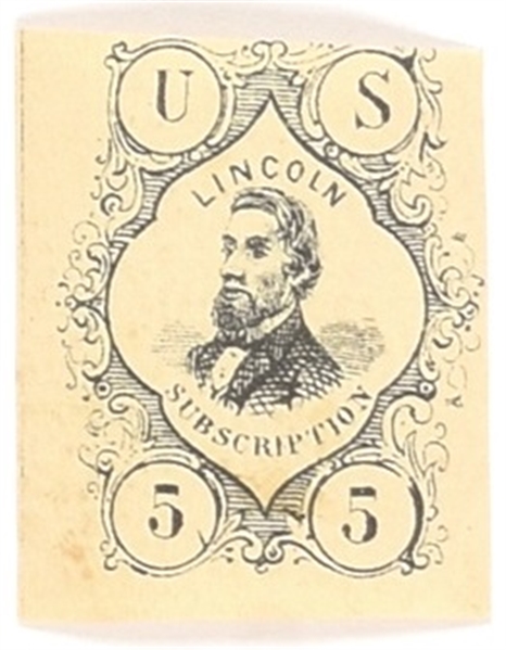 Lincoln "5" Subscription Stamp