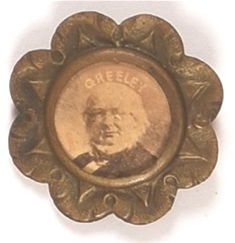 Greeley Brass Shell Pinback