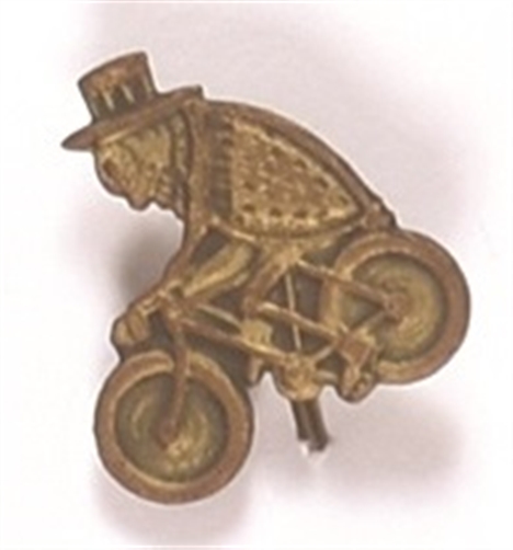 McKinley Gold Bug on Bicycle Stickpin