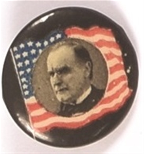 McKinley Flag Celluloid, Black Background