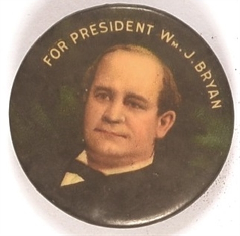 William Jennings Bryan Multicolor Celluloid