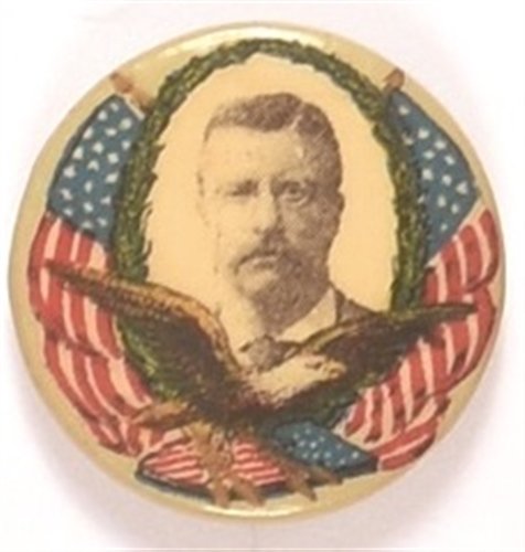 Roosevelt Flag and Eagle Celluloid