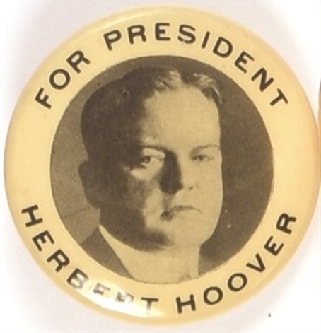 Hoover for President Black and White Celluloid