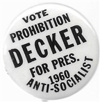 Decker 1960 Prohibition Party 