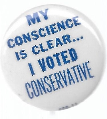 My Conscience is Clear 1960s Pin 