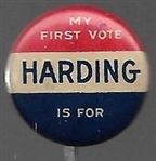 My First Vote is for Harding 