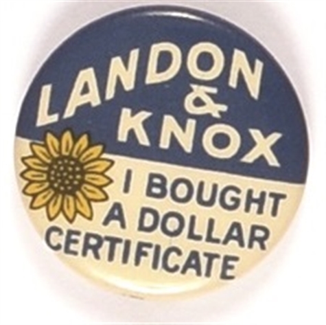 Landon I Bought a Dollar Certificate
