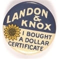 Landon I Bought a Dollar Certificate