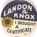 Landon I Bought a Certificate