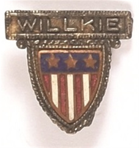 Willkie Enamel Shield Pin