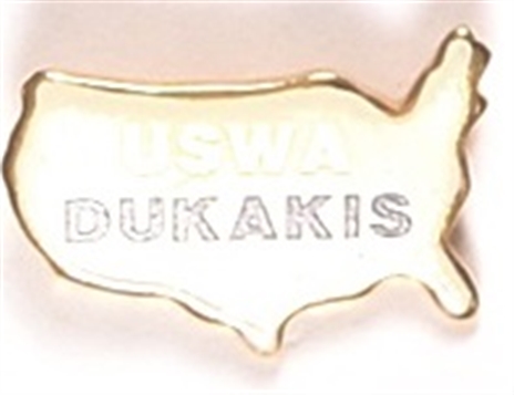 Dukakis USA Enamel Pinback