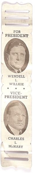Willkie, McNary Metal Bookmark