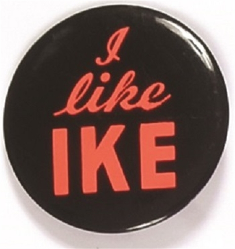 I Like Ike Bright Pink Letters Celluloid