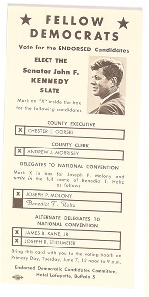 JFK Buffalo, NY Coattail Mailer