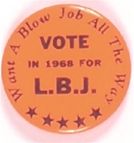 Anti LBJ 1968 Celluloid