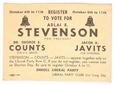 Stevenson New York Liberal Party Coattail Card