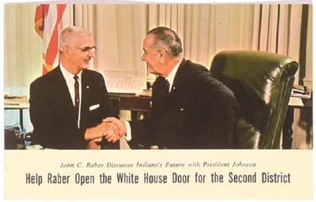 Johnson, Raber Indiana Coattail Postcard