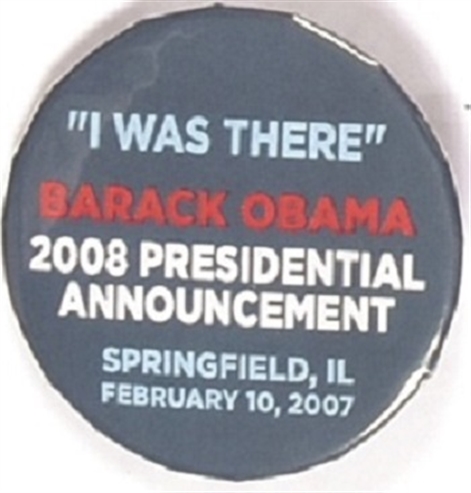 Obama I Was There Announcement Pin