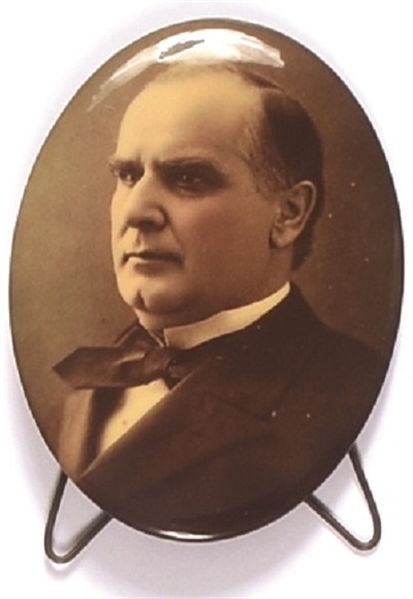 McKinley Large Oval Sepia Celluloid