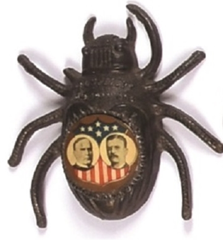 McKinley, Roosevelt Large Gold Bug Jugate