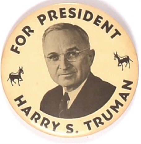 Truman for President Donkeys Pin
