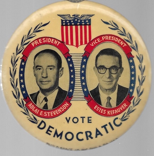Stevenson, Kefauver Vote Democratic (With Glasses)