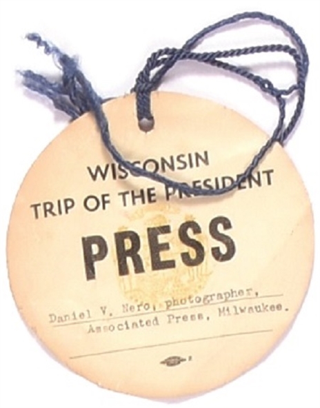 JFK Wisconsin Trip Press Badge