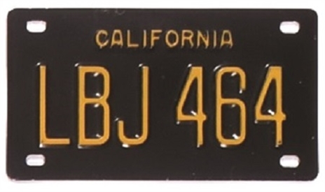 LBJ California 1964 License