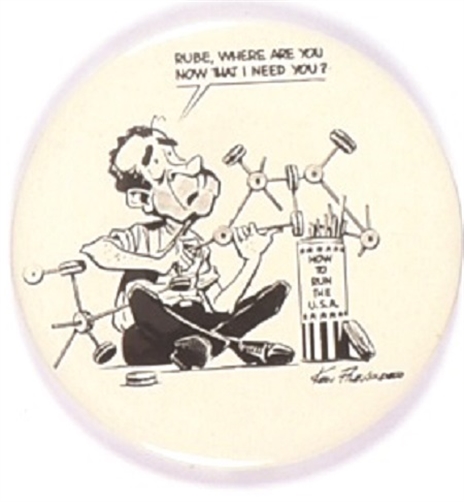 Nixon Rube Goldberg Cartoon Pin