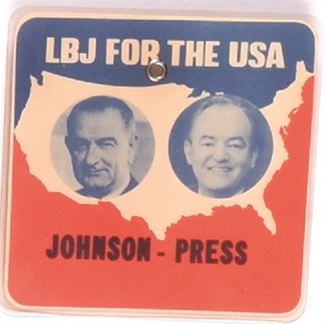 LBJ for the USA Johnson Press Badge