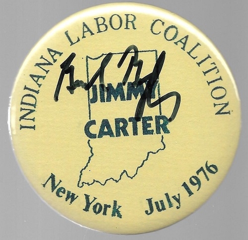 Carter Indiana Pin Signed by Birch Bayh