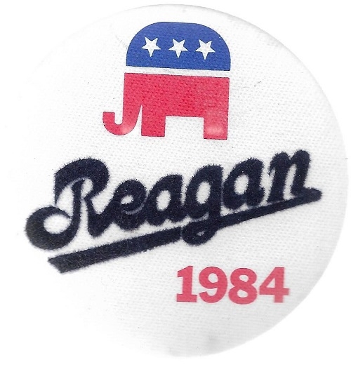 Reagan 1984 Cloth Covered Pin