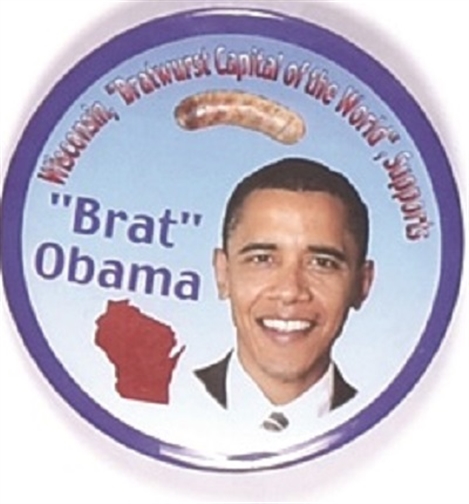 "Brat" Obama Wisconsin Pin