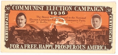 Browder, Ford Communist Campaign Certificate