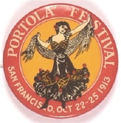 Portola Festival 1913 Dancing Woman Pin