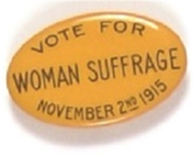 Vote for Woman Suffrage Oval Celluloid