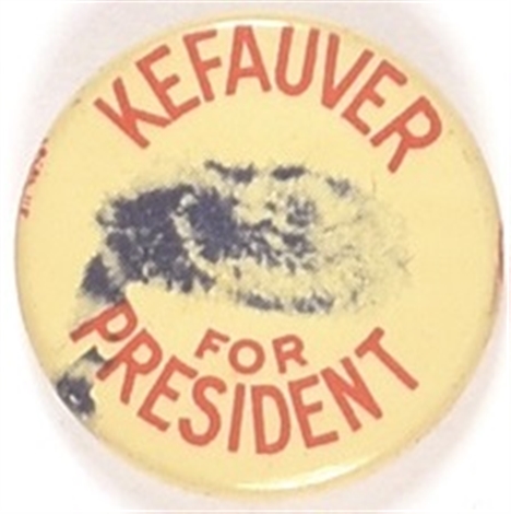 Kefauver Coonskin Cap Litho
