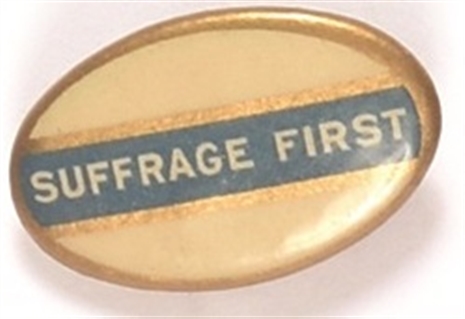 Suffrage First Oval Celluloid