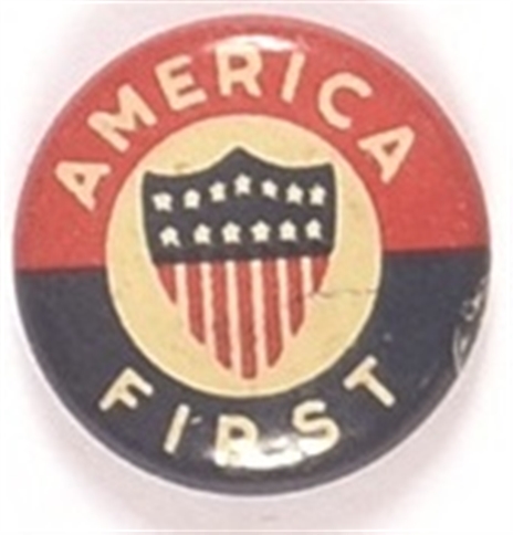 America First World War II Era Pin