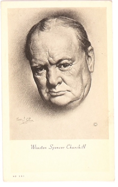 Churchill World War II Postcard