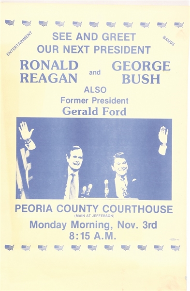 Reagan, Bush, Ford Peoria Poster