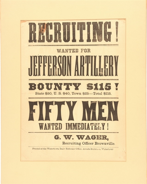 Jefferson Artillery Recruiting Poster