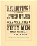 Jefferson Artillery Recruiting Poster