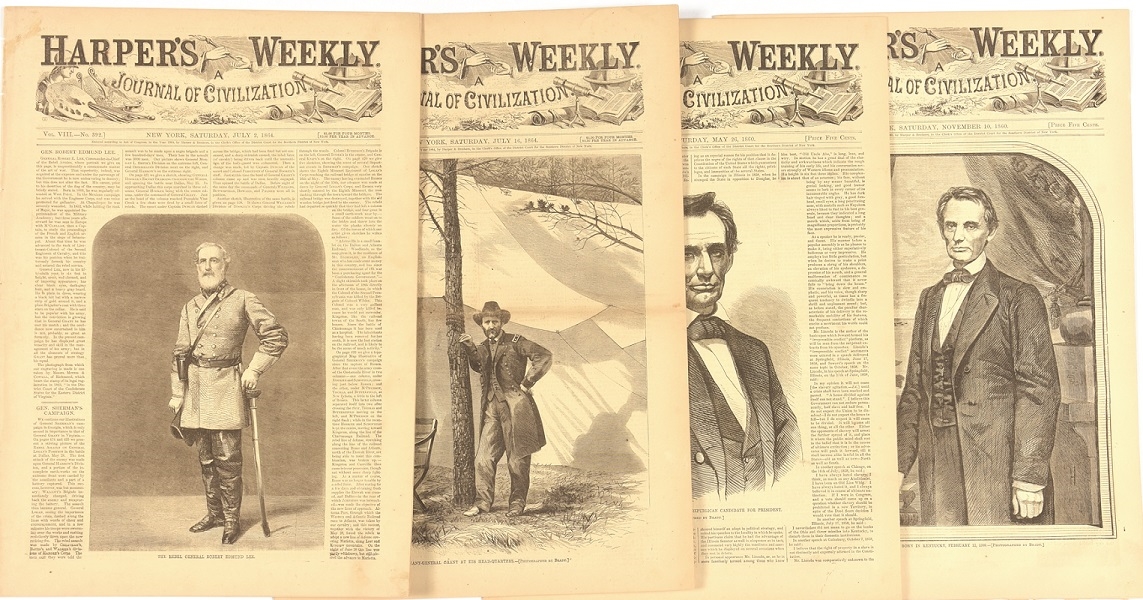 Four Civil War Era Harpers Weeklies