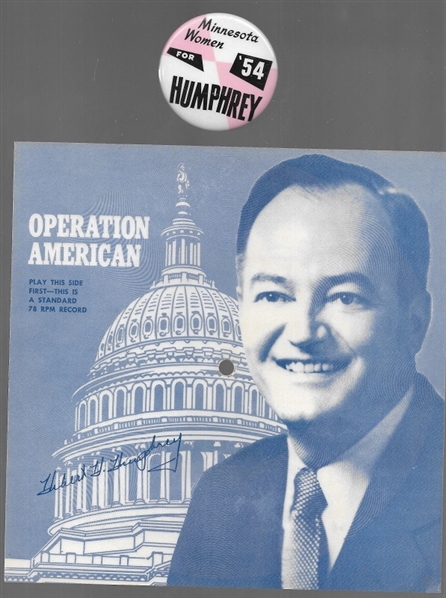 Women for Humphrey 1954 Pin, Record