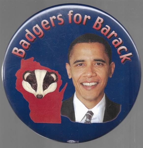 Badgers for Barack 6 Inch Celluloid