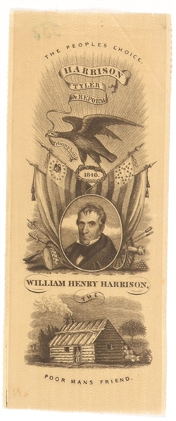 William Henry Harrison the Poor Mans Friend Ribbon